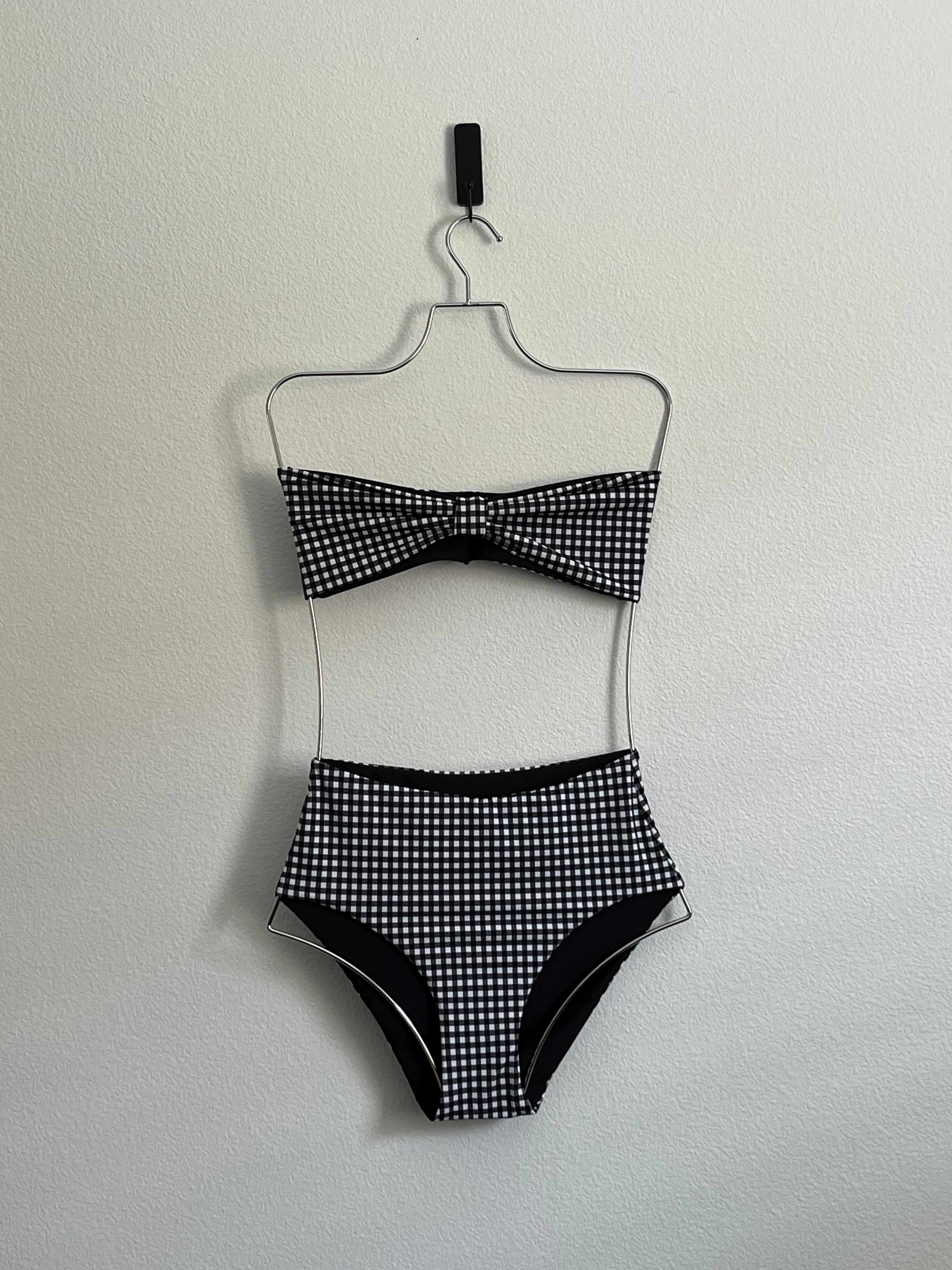 Bowtie Bikini Top | Tuxedo Gingham